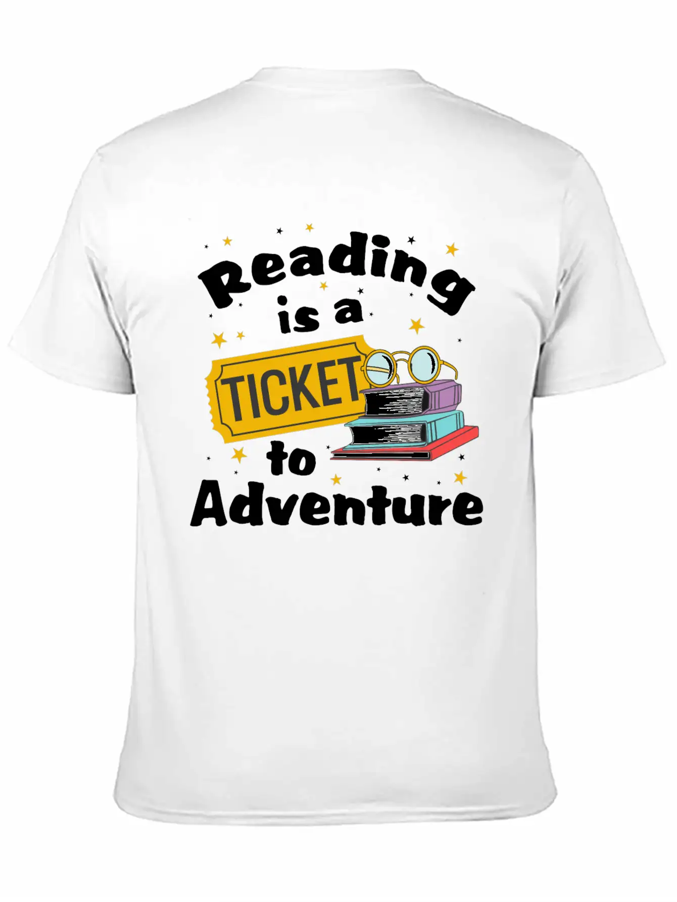 Reading Adventure Read Books Library Ticket Unisex Casual T-Shirt – Clean Design For Daily Comfort