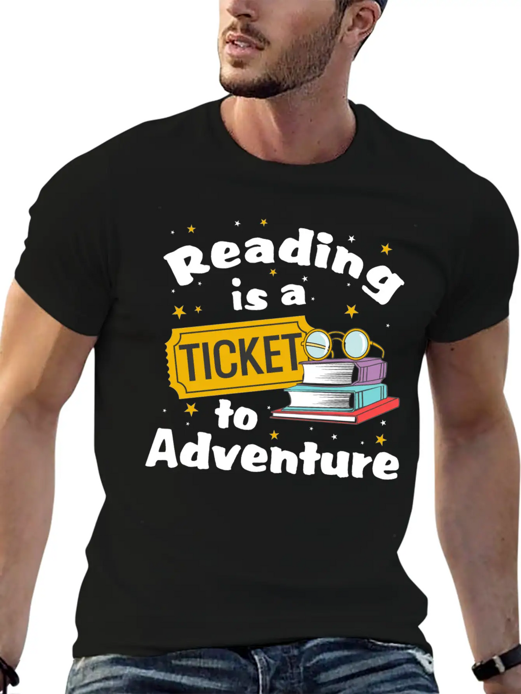 Reading Adventure Read Books Library Ticket Unisex Casual T-Shirt – Clean Design For Daily Comfort