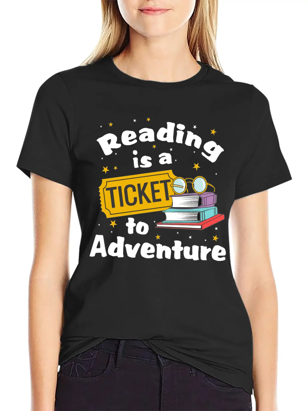 Reading Adventure Read Books Library Ticket Unisex Casual T-Shirt – Clean Design For Daily Comfort