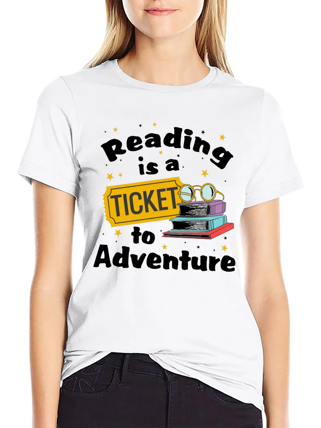 Reading Adventure Read Books Library Ticket Unisex Casual T-Shirt – Clean Design For Daily Comfort