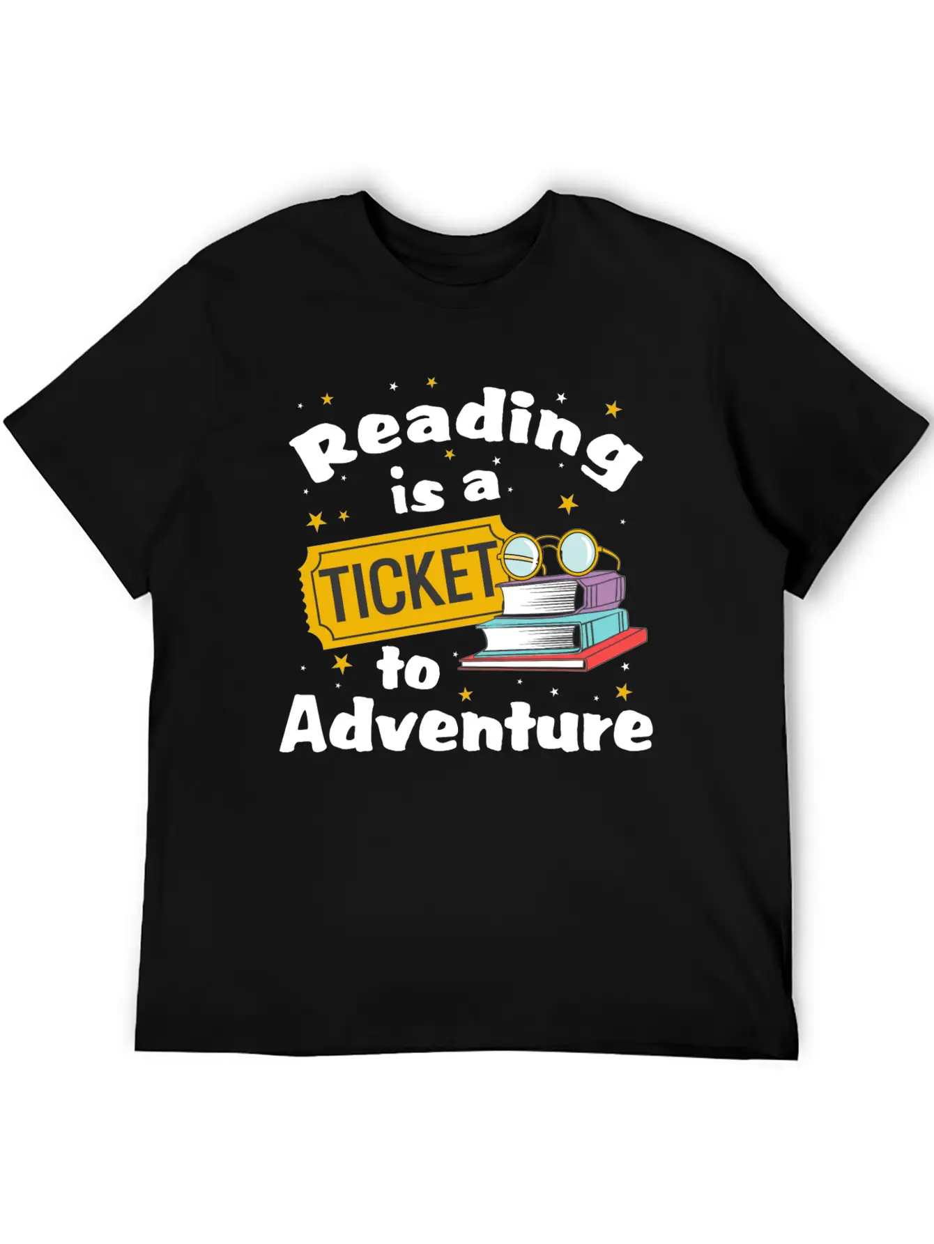 Reading Adventure Read Books Library Ticket Unisex Casual T-Shirt – Clean Design For Daily Comfort
