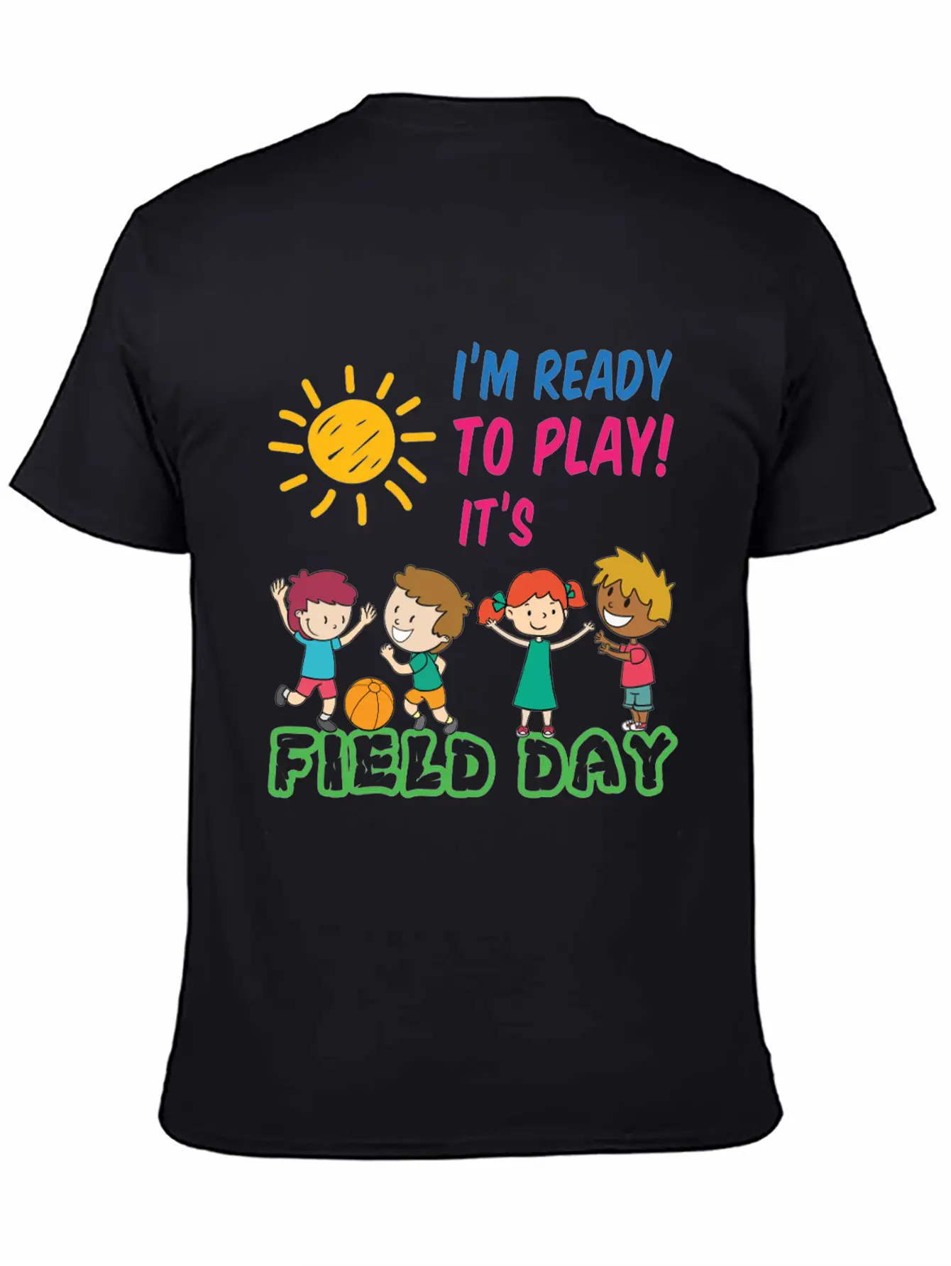 Ready To Play It's Field Day Unisex Short Sleeve Soft Cotton T-Shirt – Casual Everyday Wear