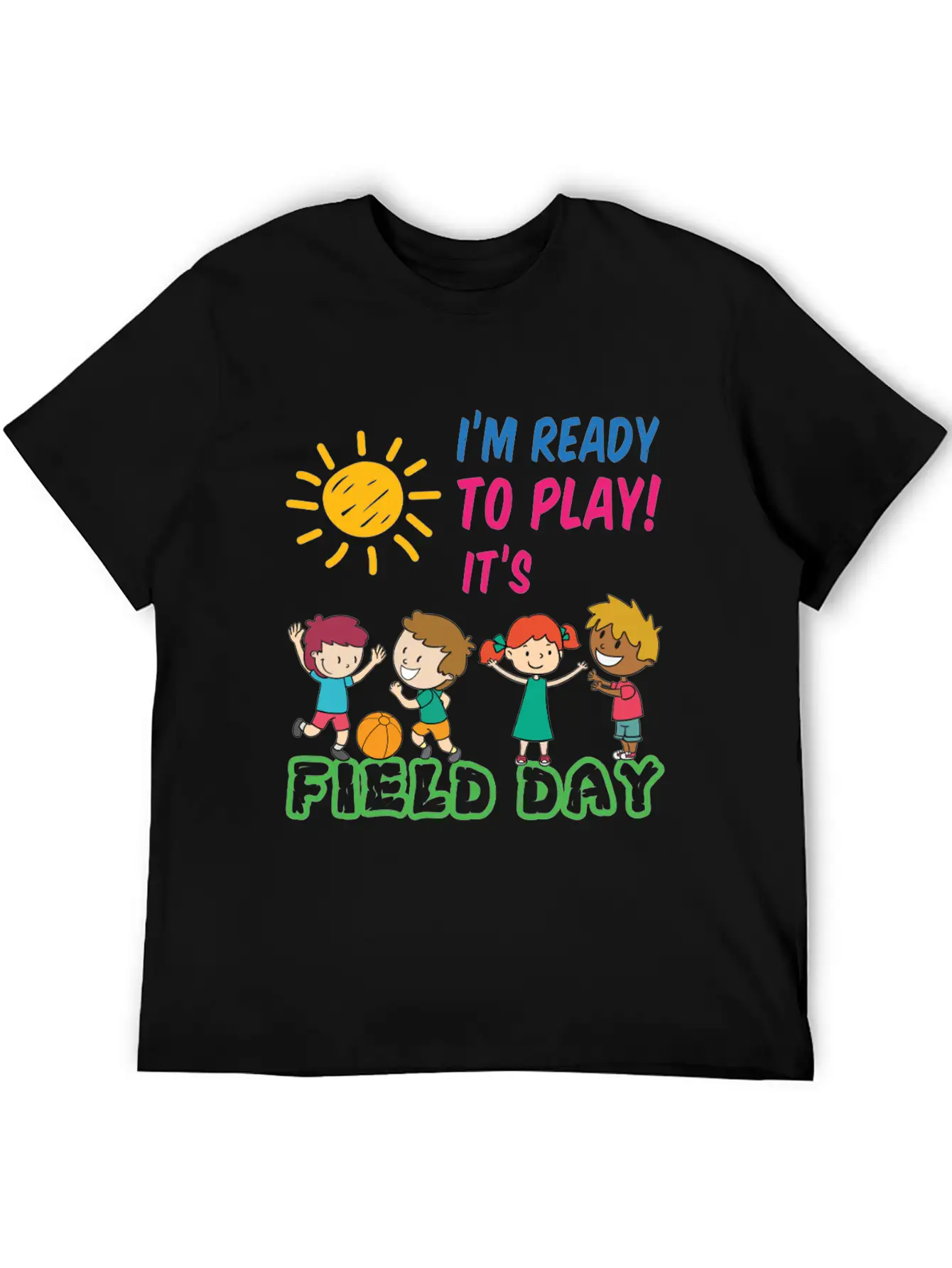 Ready To Play It's Field Day Unisex Short Sleeve Soft Cotton T-Shirt – Casual Everyday Wear