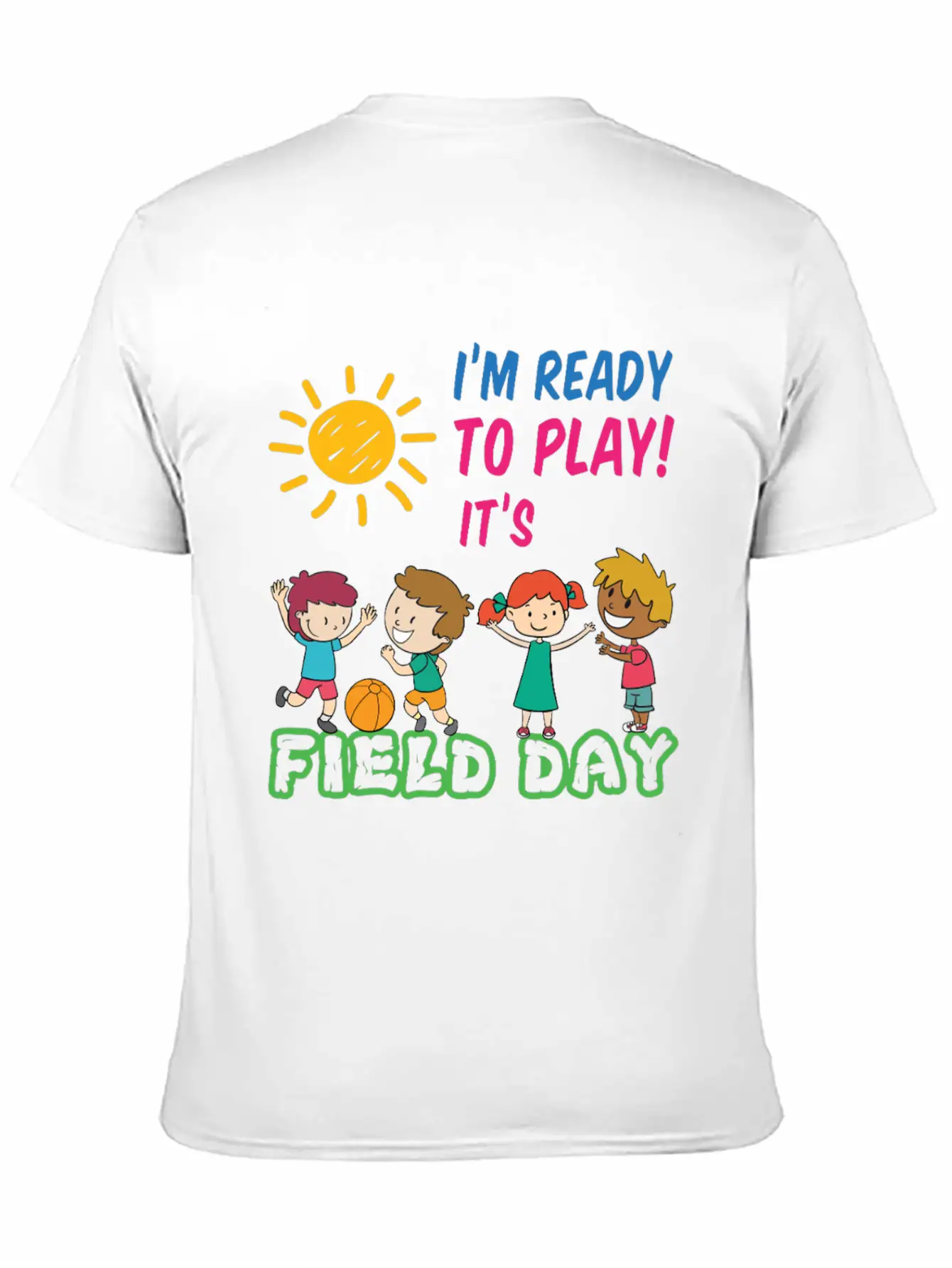 Ready To Play It's Field Day Unisex Short Sleeve Soft Cotton T-Shirt – Casual Everyday Wear