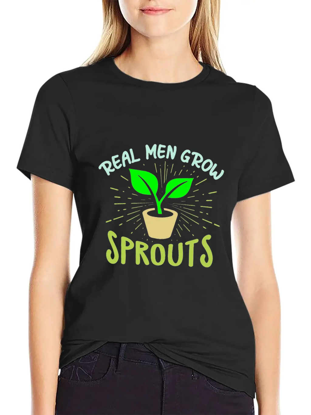 Real Men Grow Sprouts - Microgreen Farmer Unisex Short Sleeve Soft Cotton T-Shirt – Casual Everyday Wear