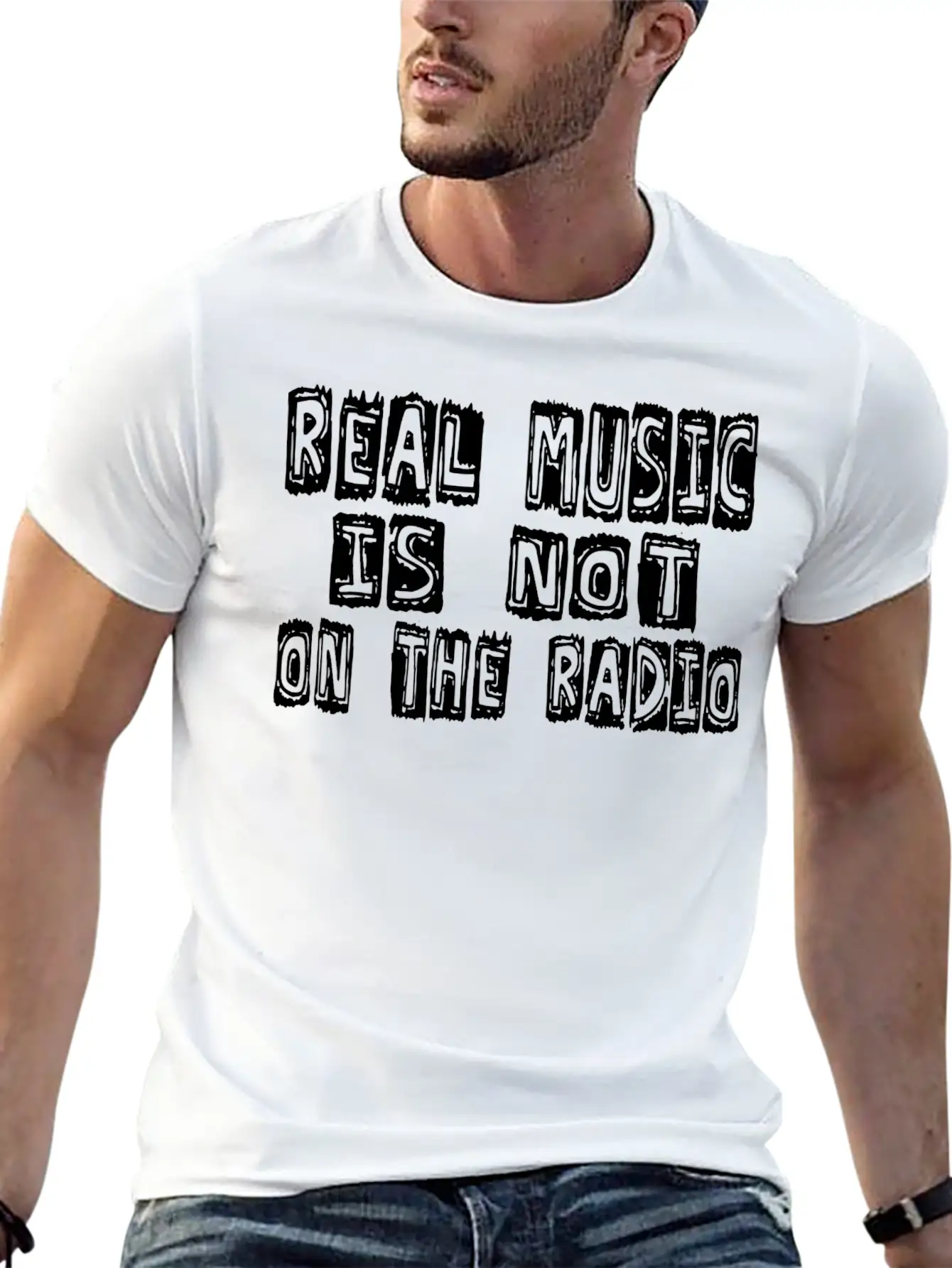 Real Music Is Not OnThe Radio Casual Graphic T-Shirt – Simple And Comfortable Daily Wear