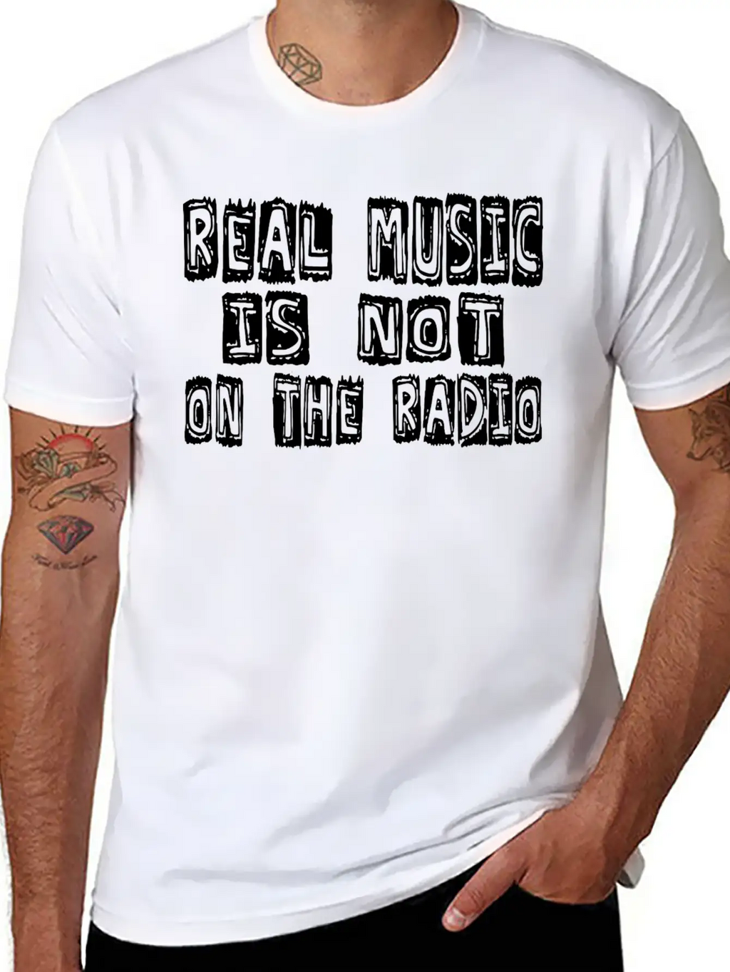 Real Music Is Not OnThe Radio Casual Graphic T-Shirt – Simple And Comfortable Daily Wear