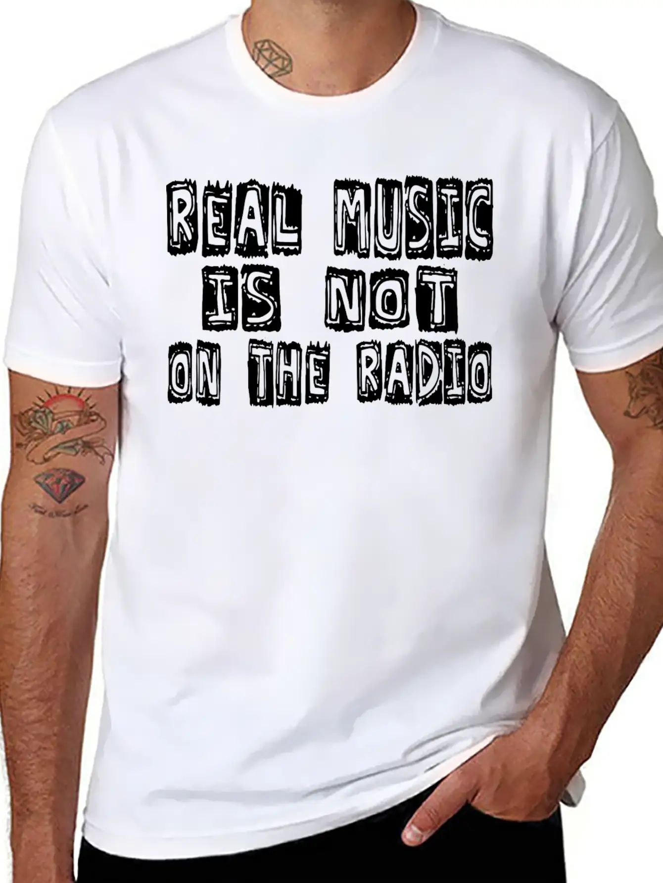 Real Music Is Not OnThe Radio Casual Graphic T-Shirt – Simple And Comfortable Daily Wear