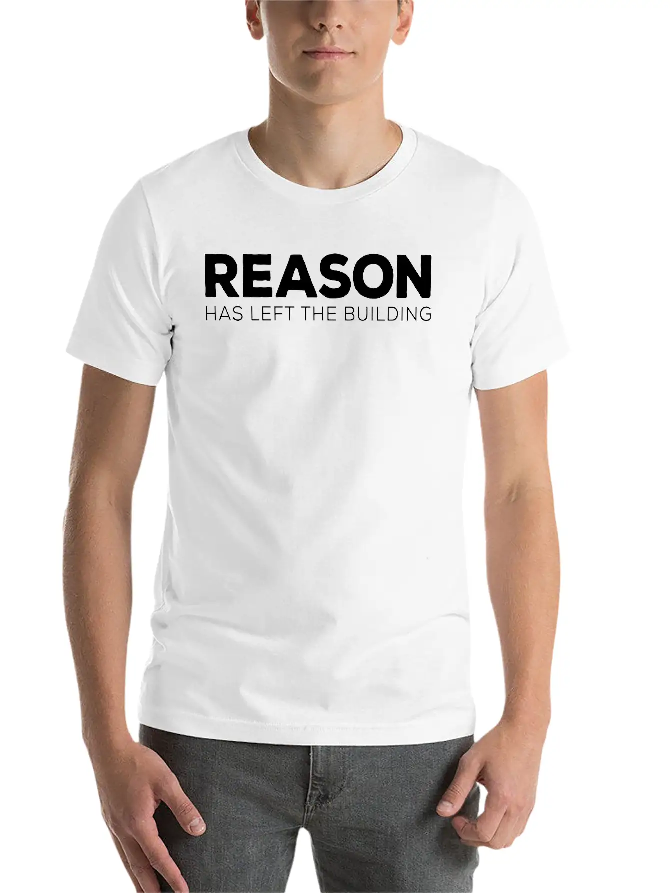REASON Has Left Unisex Short Sleeve Soft Cotton T-Shirt – Casual Everyday Wear