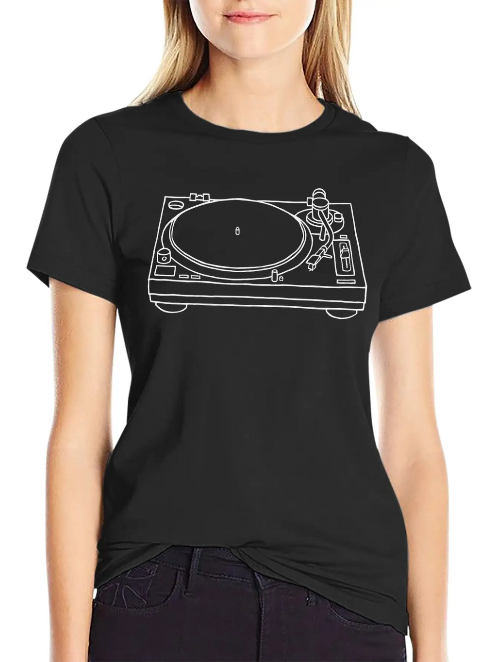 Record Player Breathable Soft Cotton T-Shirt – Timeless Casual Look