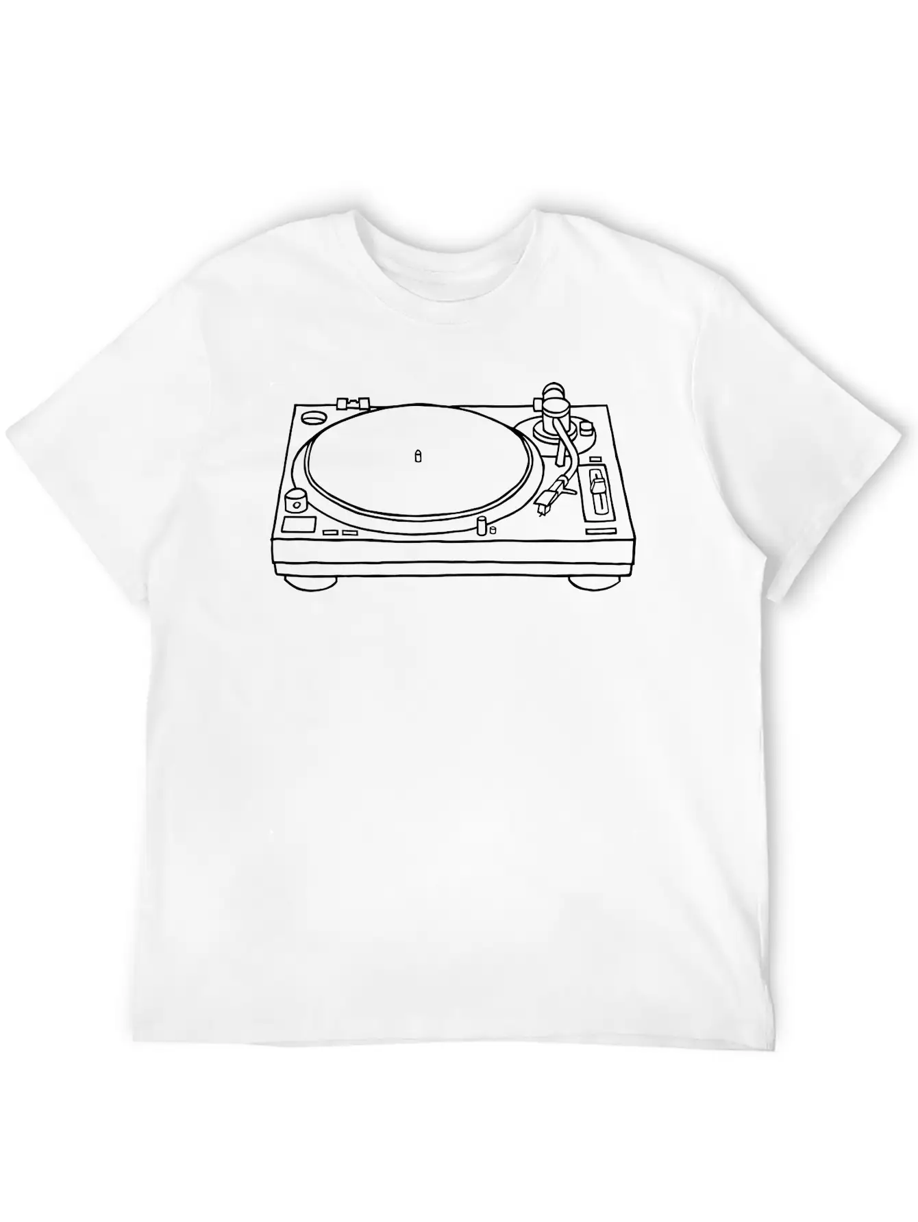 Record Player Breathable Soft Cotton T-Shirt – Timeless Casual Look