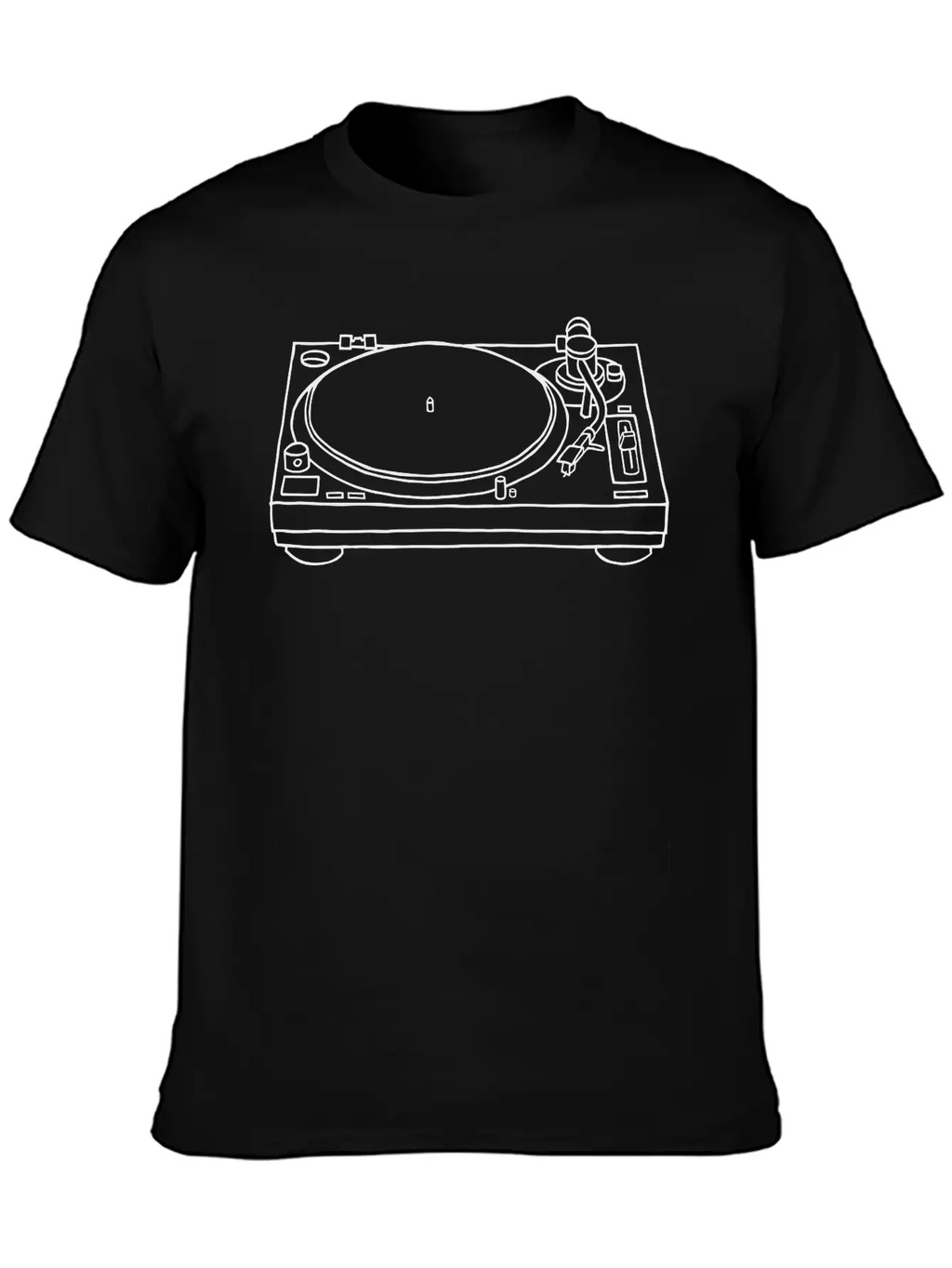 Record Player Breathable Soft Cotton T-Shirt – Timeless Casual Look