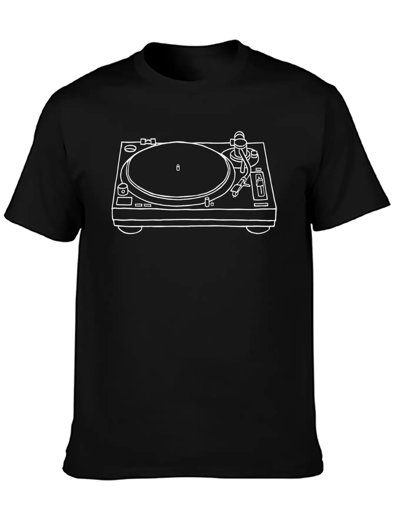 Record Player Breathable Soft Cotton T-Shirt – Timeless Casual Look