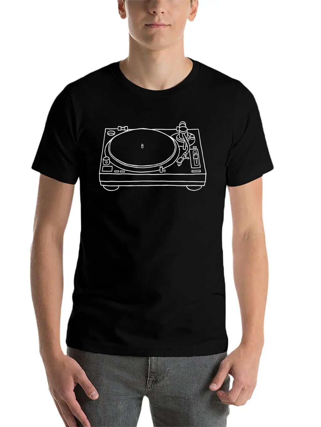 Record Player Breathable Soft Cotton T-Shirt – Timeless Casual Look
