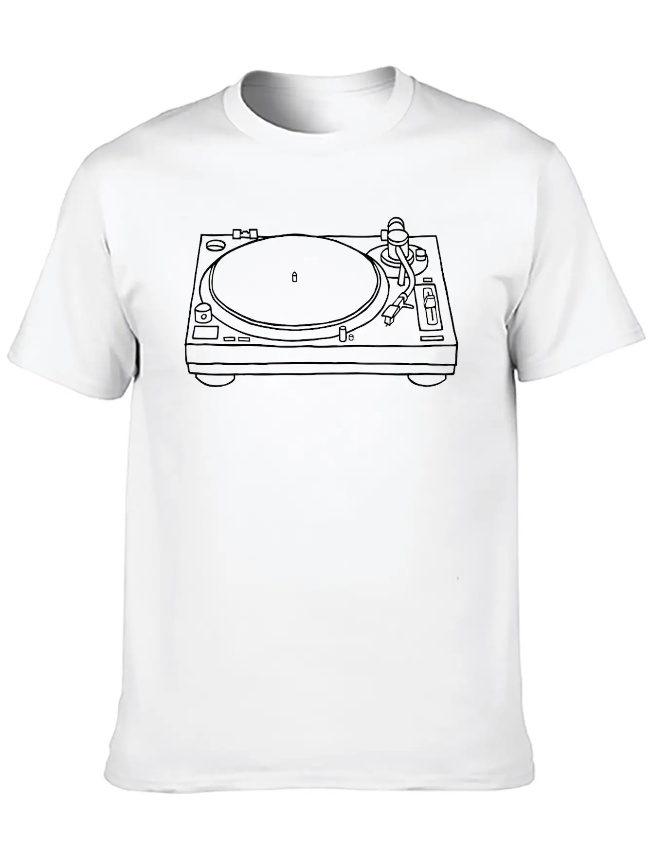 Record Player Breathable Soft Cotton T-Shirt – Timeless Casual Look