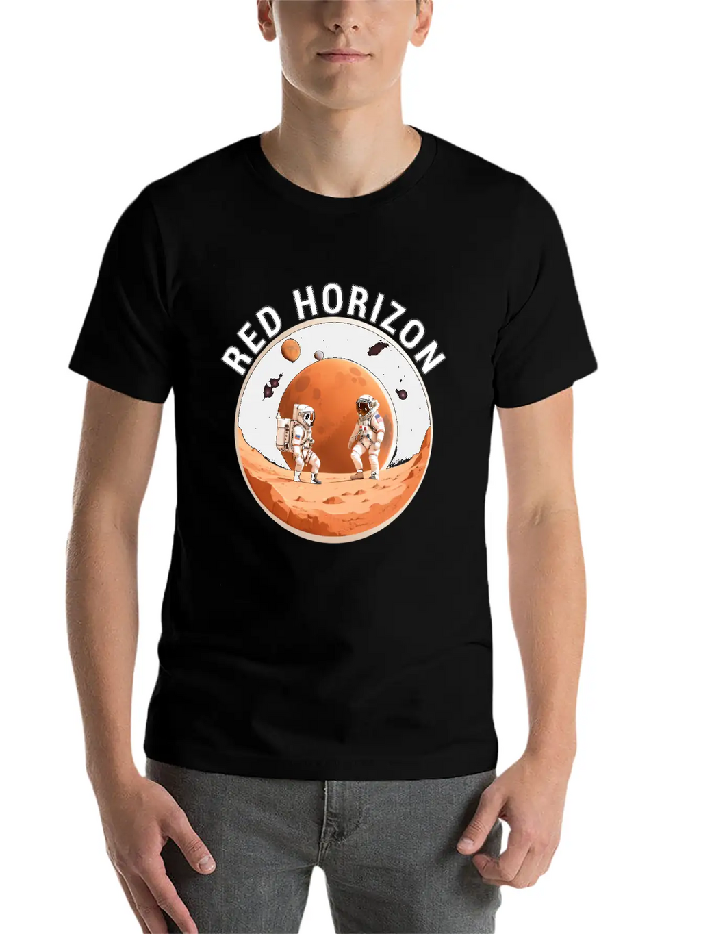 Red Horizon Conquering Martian Terrain Essential Cotton Tee For Daily Outfits – Unisex Style
