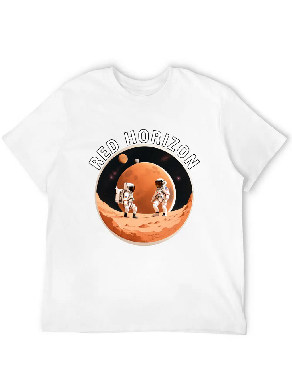 Red Horizon Conquering Martian Terrain Essential Cotton Tee For Daily Outfits – Unisex Style