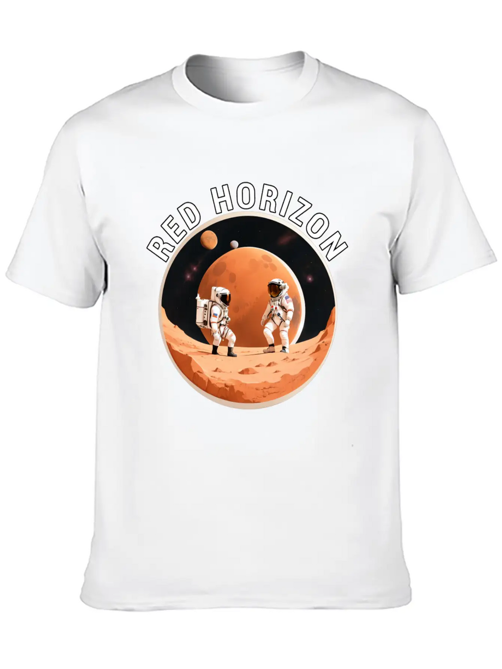 Red Horizon Conquering Martian Terrain Essential Cotton Tee For Daily Outfits – Unisex Style
