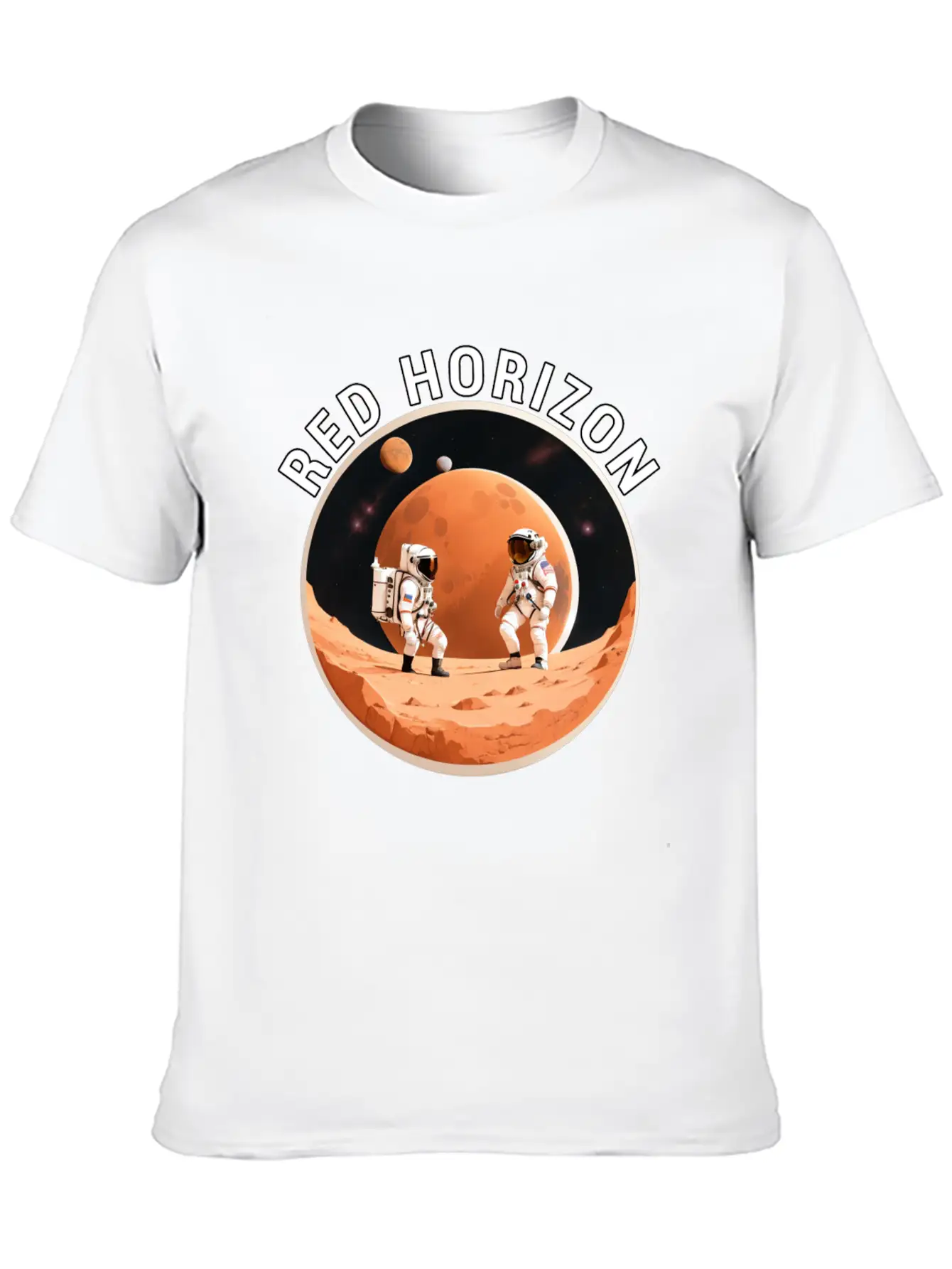 Red Horizon Conquering Martian Terrain Essential Cotton Tee For Daily Outfits – Unisex Style