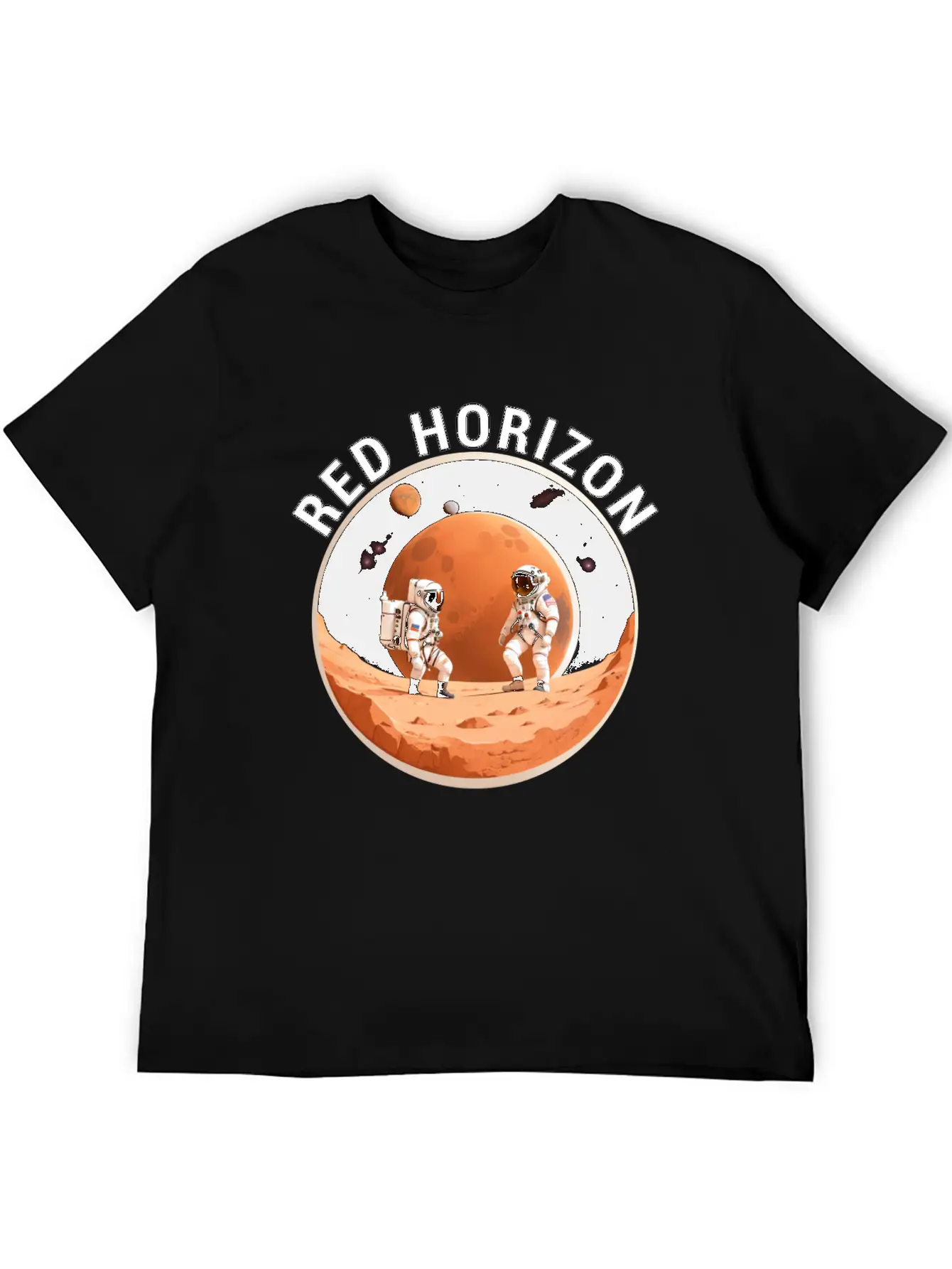 Red Horizon Conquering Martian Terrain Essential Cotton Tee For Daily Outfits – Unisex Style