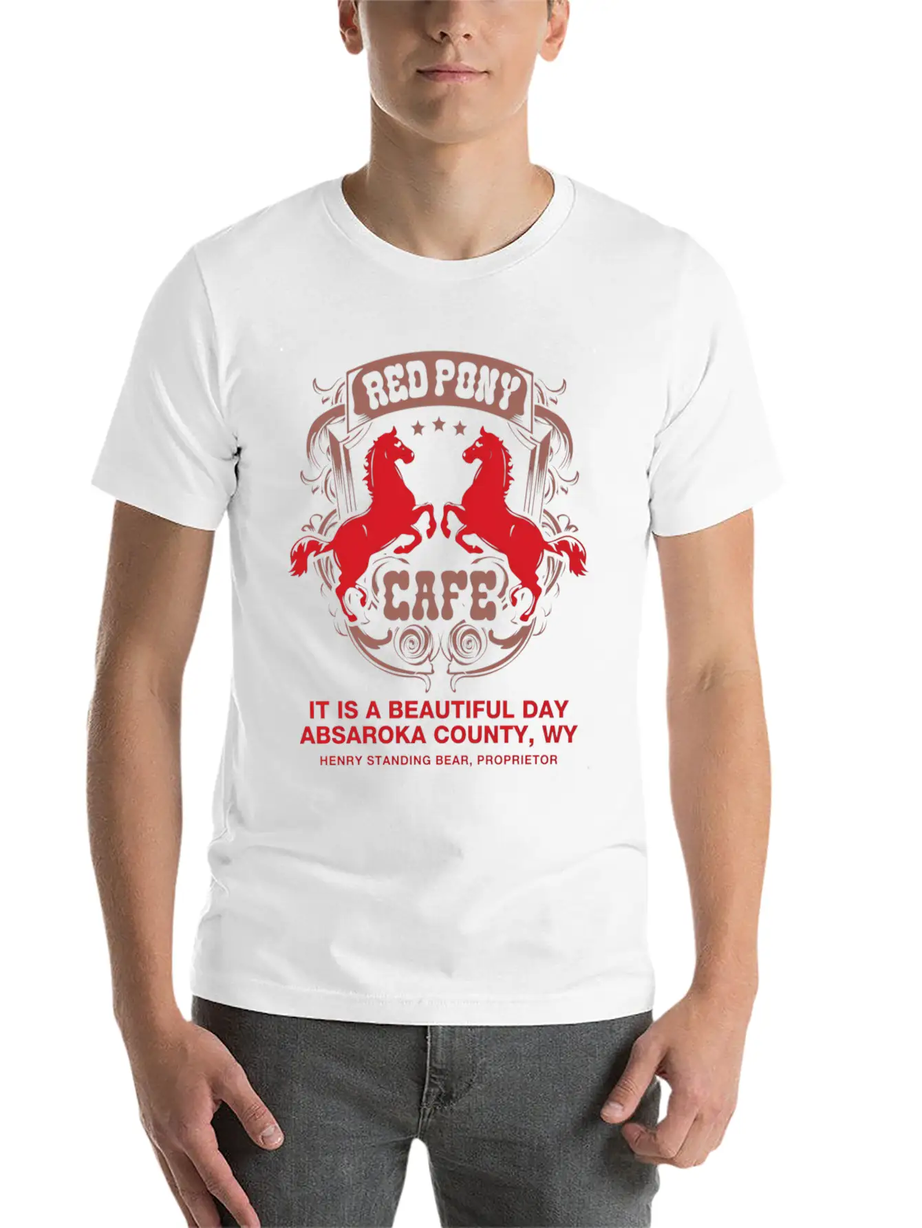 Red Pony It Is A Beautiful Day Essential Cotton Tee For Daily Outfits – Unisex Style