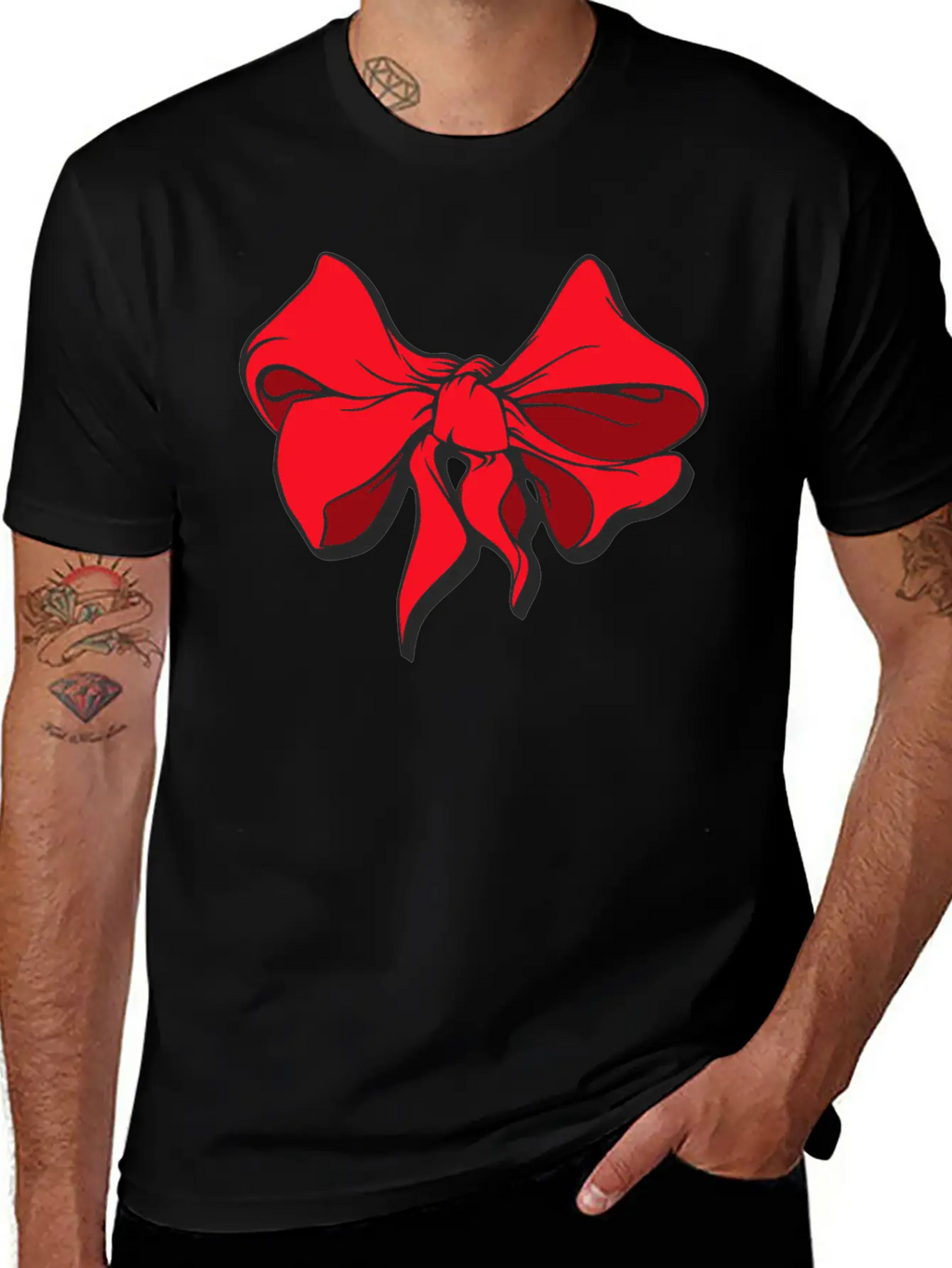 Red Ribbon Unisex Casual T-Shirt – Clean Design For Daily Comfort
