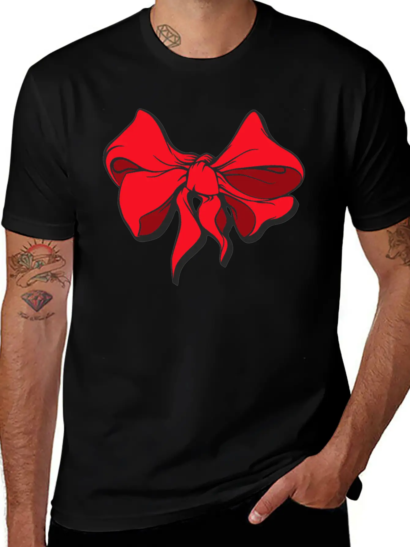 Red Ribbon Unisex Casual T-Shirt – Clean Design For Daily Comfort