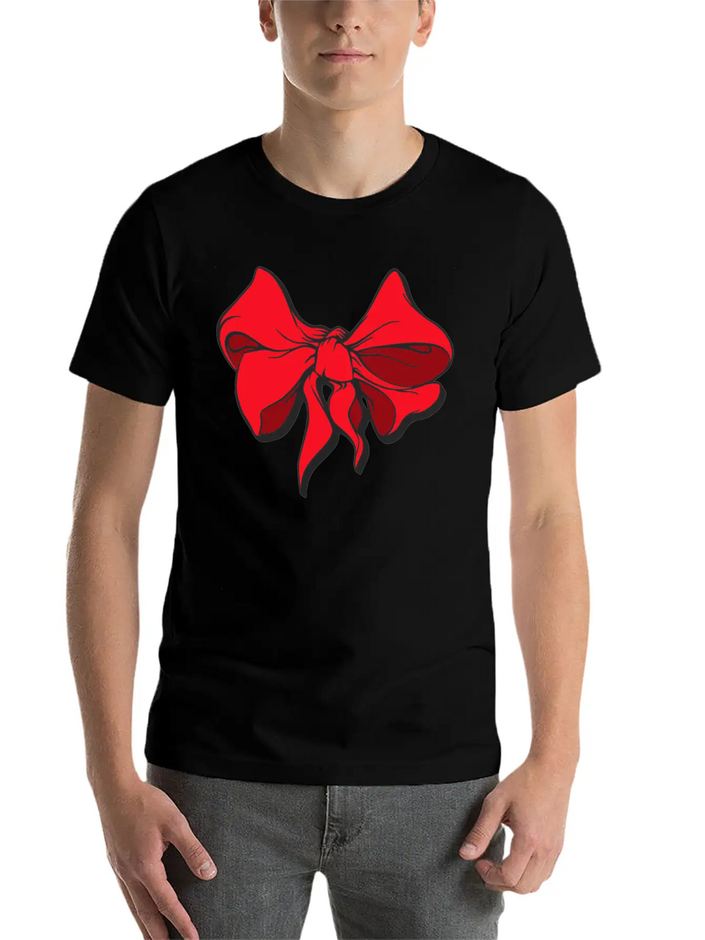 Red Ribbon Unisex Casual T-Shirt – Clean Design For Daily Comfort
