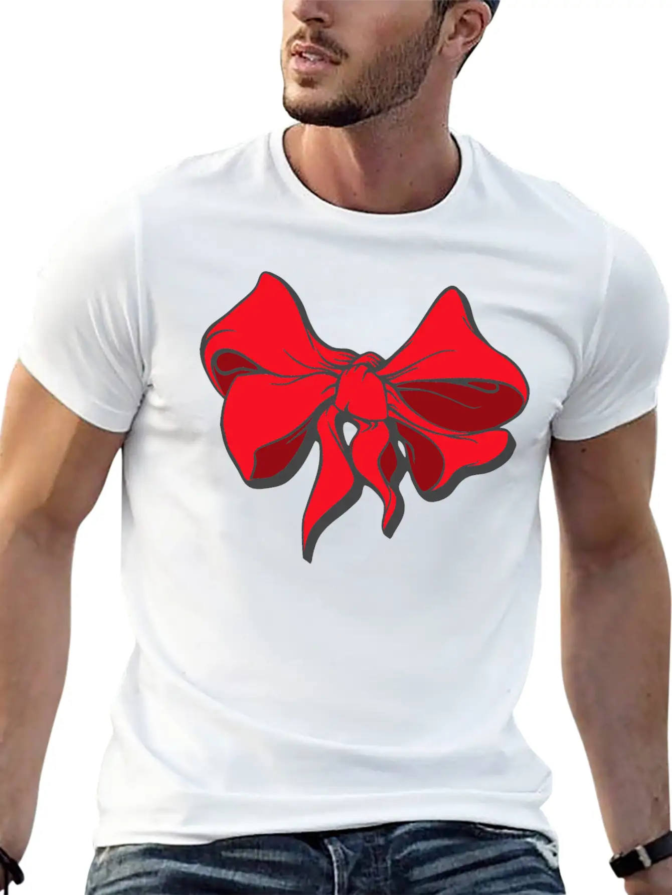 Red Ribbon Unisex Casual T-Shirt – Clean Design For Daily Comfort