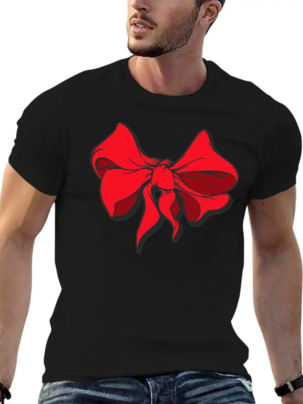 Red Ribbon Unisex Casual T-Shirt – Clean Design For Daily Comfort
