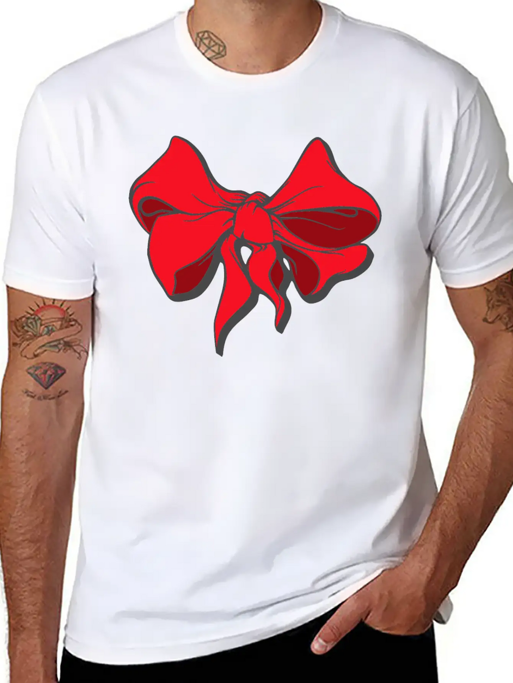 Red Ribbon Unisex Casual T-Shirt – Clean Design For Daily Comfort
