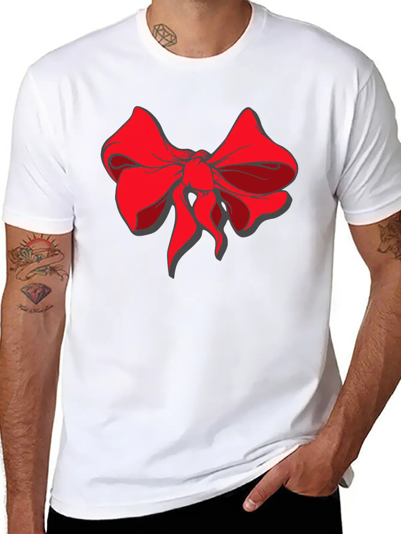 Red Ribbon Unisex Casual T-Shirt – Clean Design For Daily Comfort