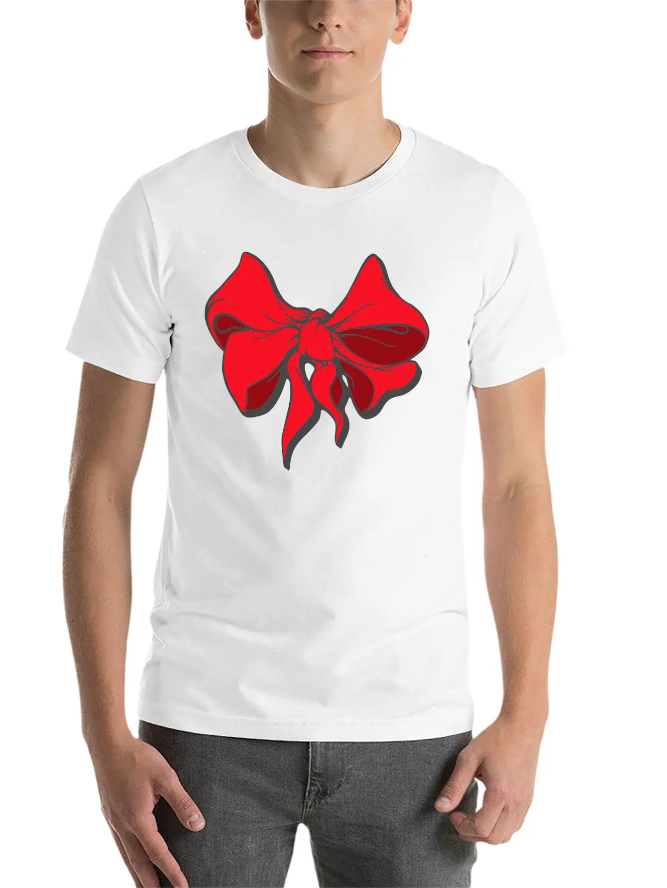 Red Ribbon Unisex Casual T-Shirt – Clean Design For Daily Comfort