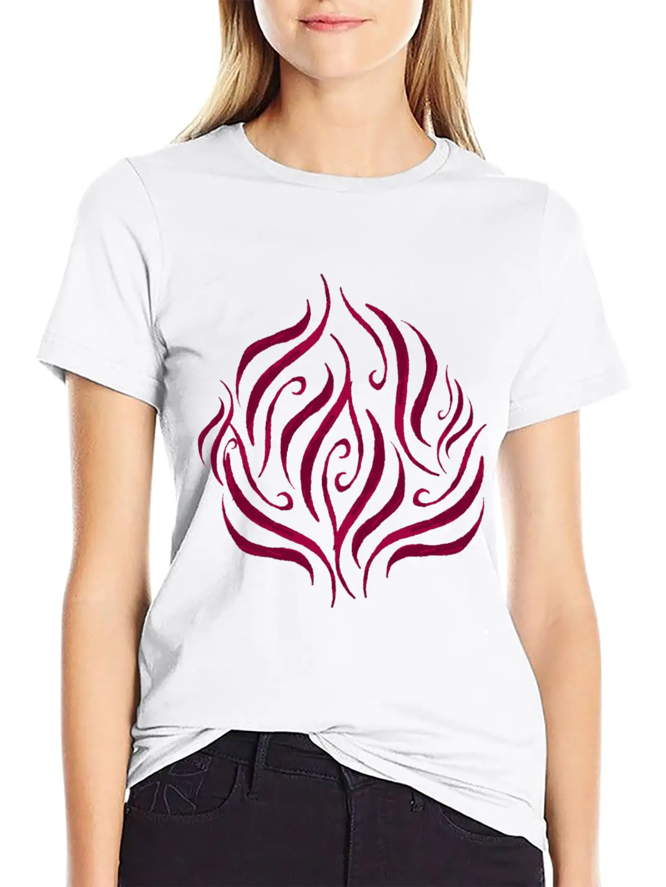 Red Rose Essential Cotton Tee For Daily Outfits – Unisex Style