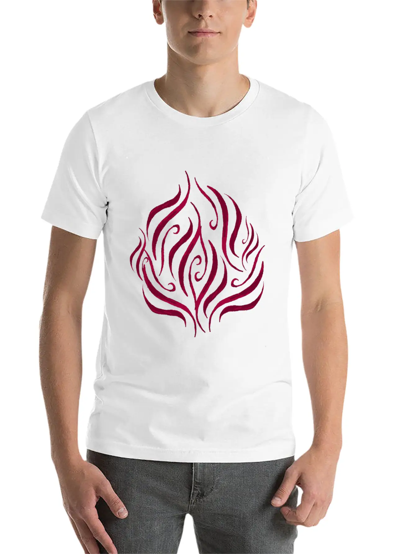 Red Rose Essential Cotton Tee For Daily Outfits – Unisex Style