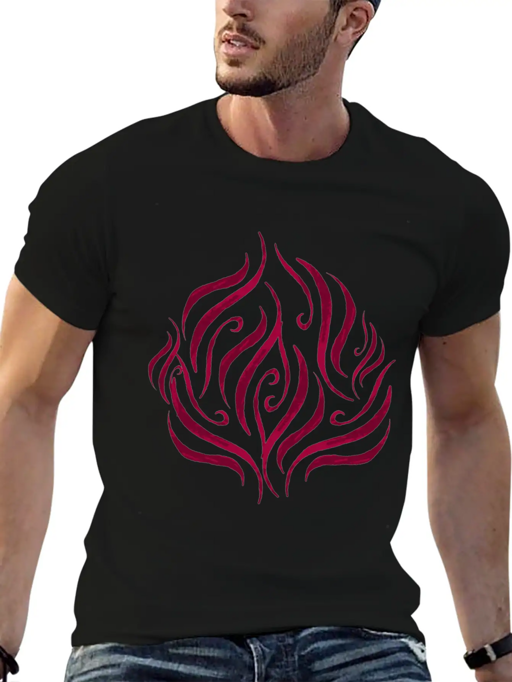 Red Rose Essential Cotton Tee For Daily Outfits – Unisex Style