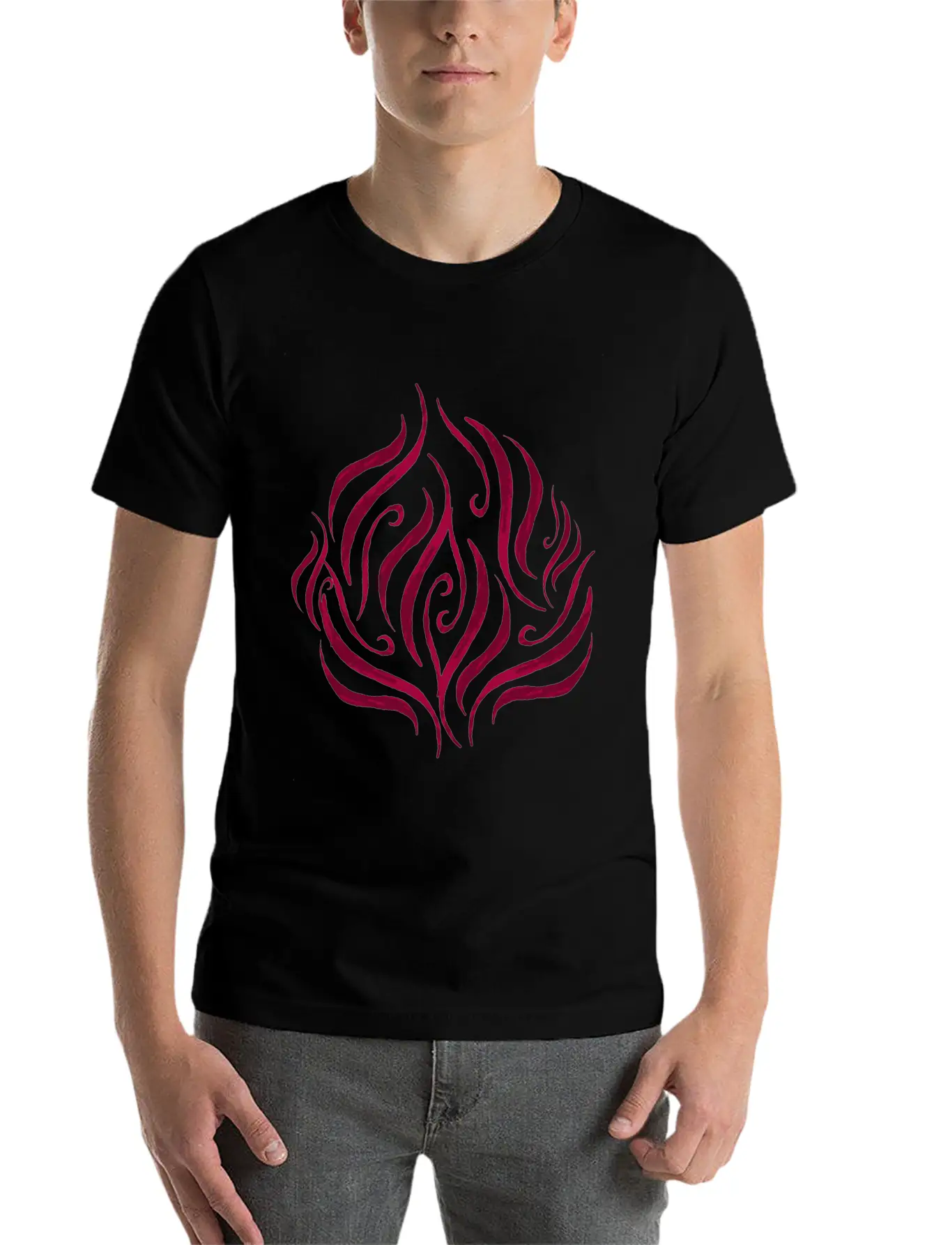 Red Rose Essential Cotton Tee For Daily Outfits – Unisex Style