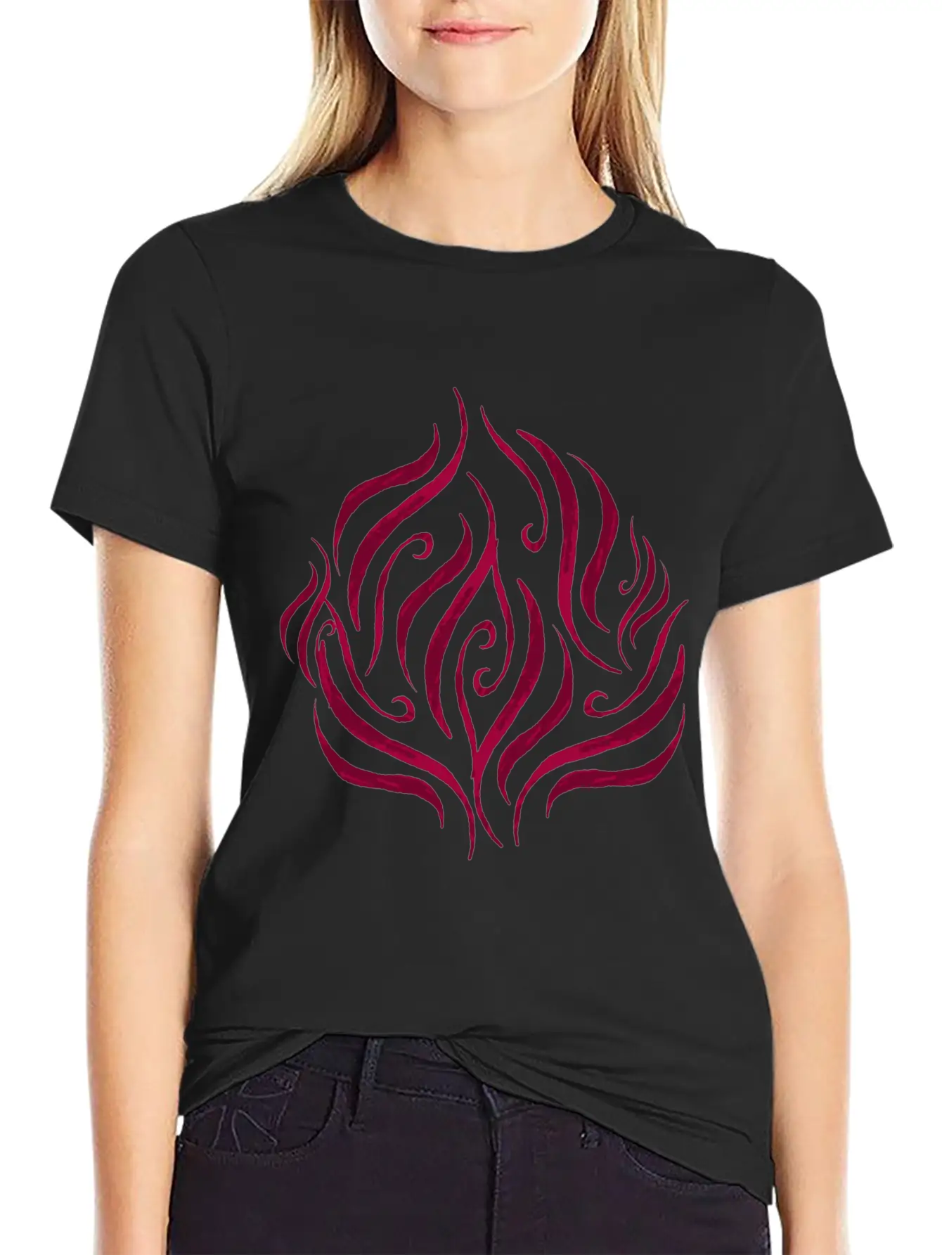 Red Rose Essential Cotton Tee For Daily Outfits – Unisex Style