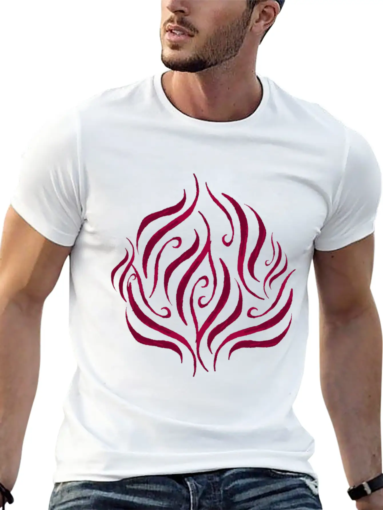 Red Rose Essential Cotton Tee For Daily Outfits – Unisex Style