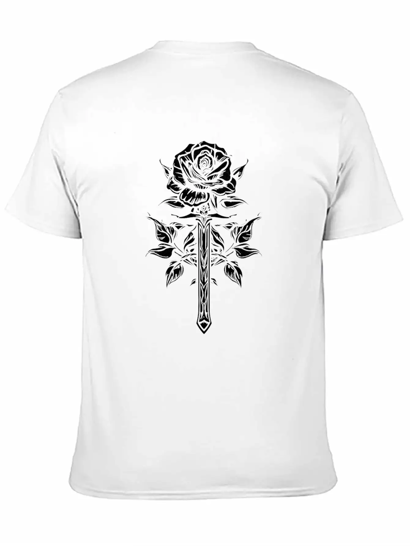 Red Rose Goth Sword Stylish Everyday T-Shirt – Unisex Basic Cotton Tee