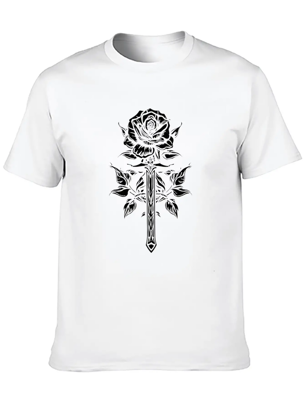 Red Rose Goth Sword Stylish Everyday T-Shirt – Unisex Basic Cotton Tee