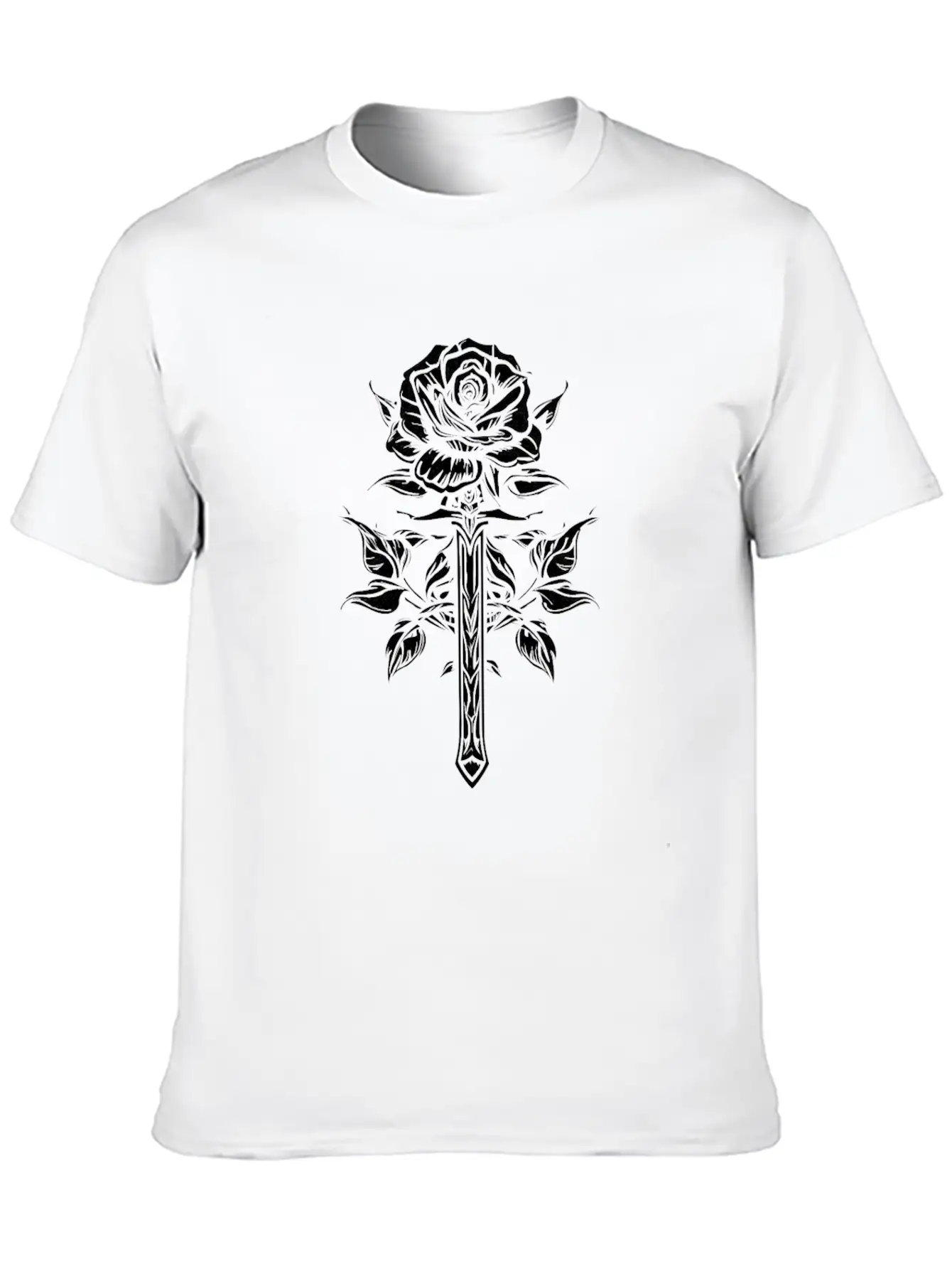 Red Rose Goth Sword Stylish Everyday T-Shirt – Unisex Basic Cotton Tee