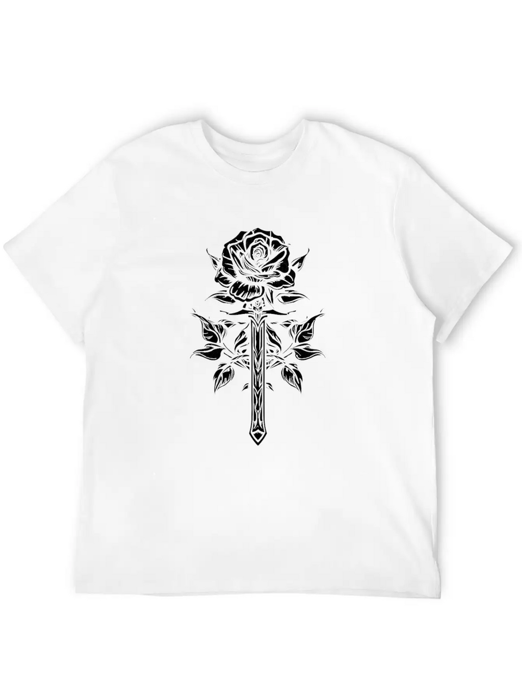 Red Rose Goth Sword Stylish Everyday T-Shirt – Unisex Basic Cotton Tee