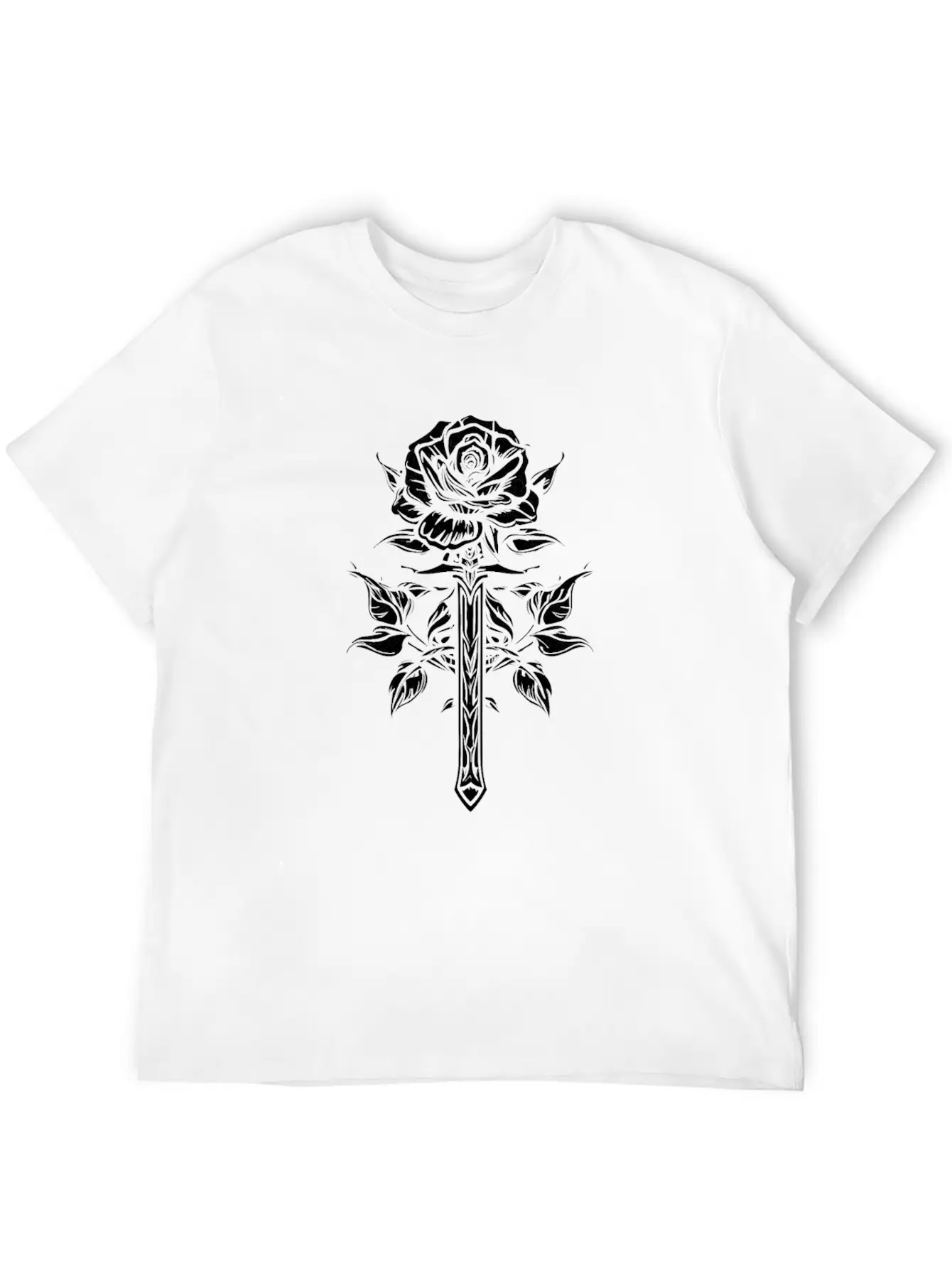 Red Rose Goth Sword Stylish Everyday T-Shirt – Unisex Basic Cotton Tee