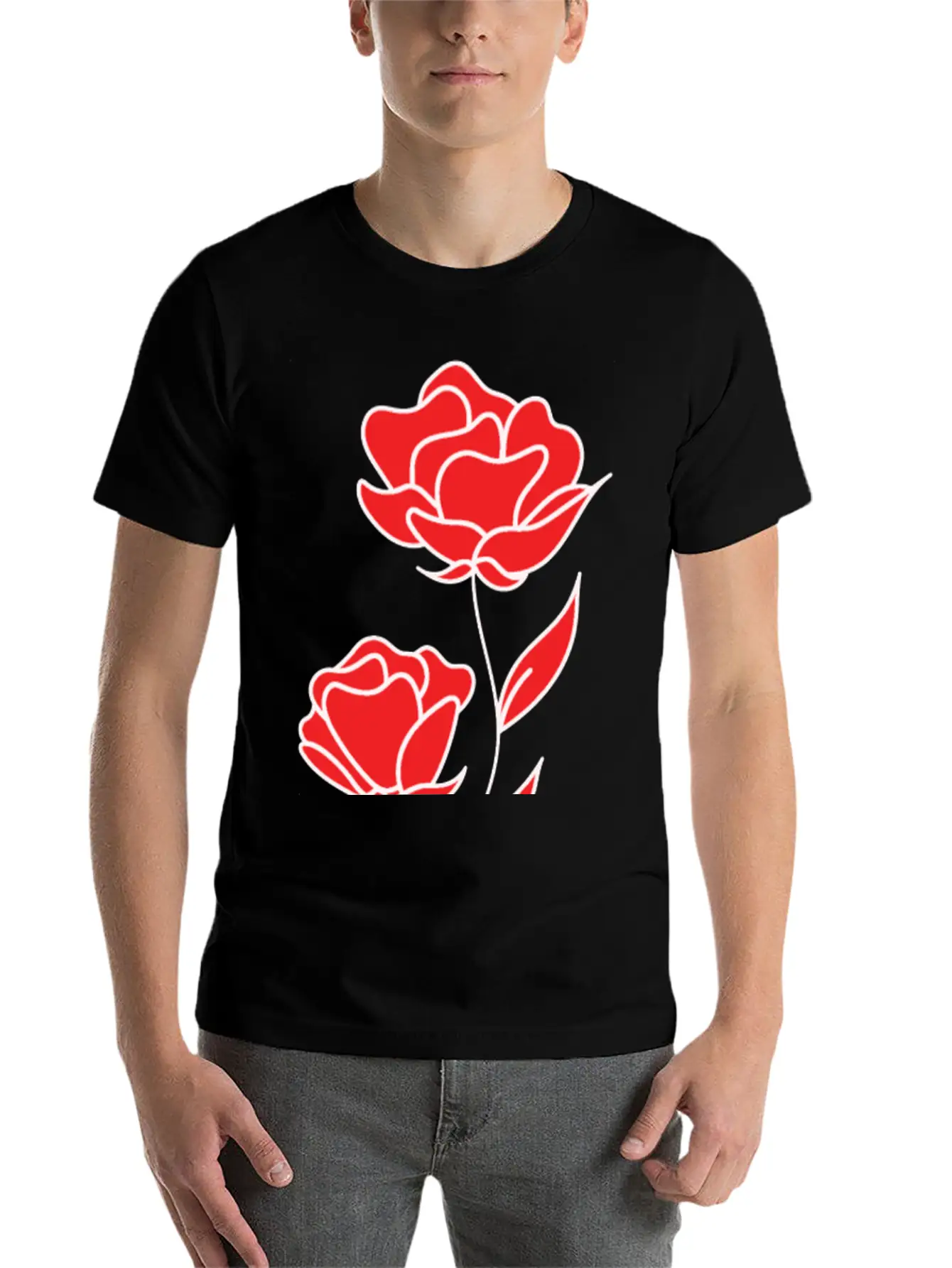 Red Rose Unisex Casual T-Shirt – Clean Design For Daily Comfort