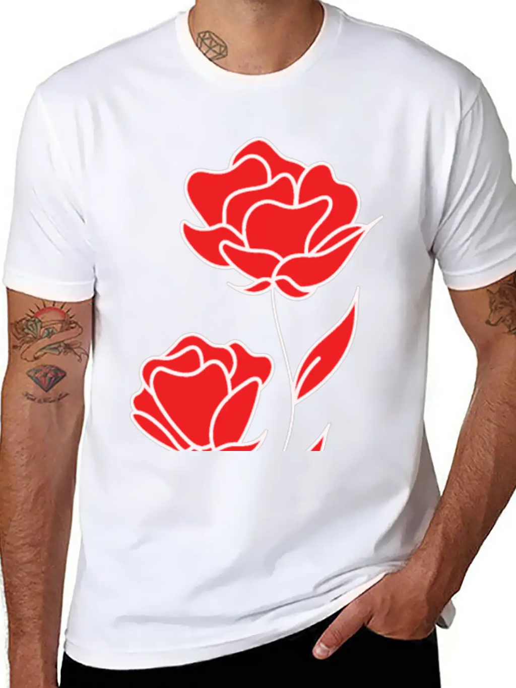 Red Rose Unisex Casual T-Shirt – Clean Design For Daily Comfort