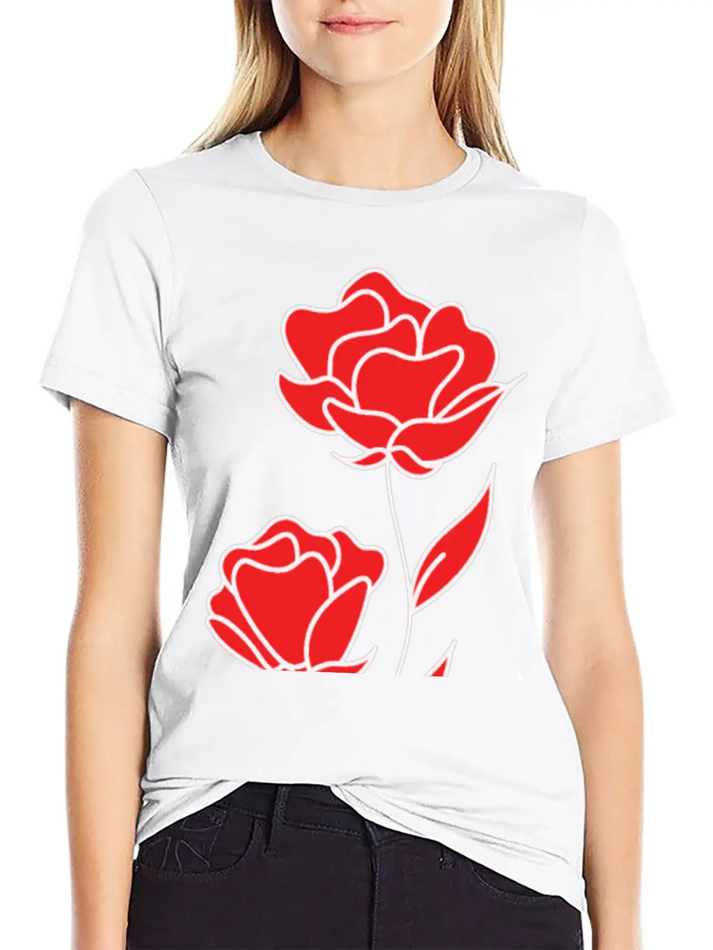 Red Rose Unisex Casual T-Shirt – Clean Design For Daily Comfort