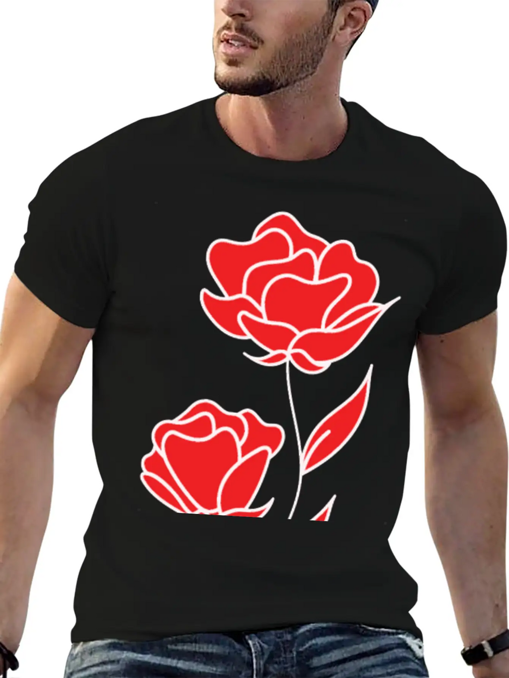 Red Rose Unisex Casual T-Shirt – Clean Design For Daily Comfort
