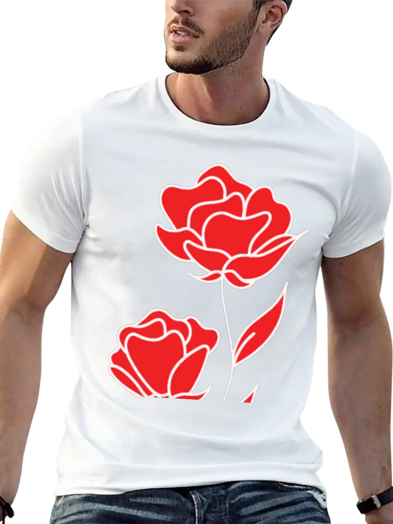 Red Rose Unisex Casual T-Shirt – Clean Design For Daily Comfort