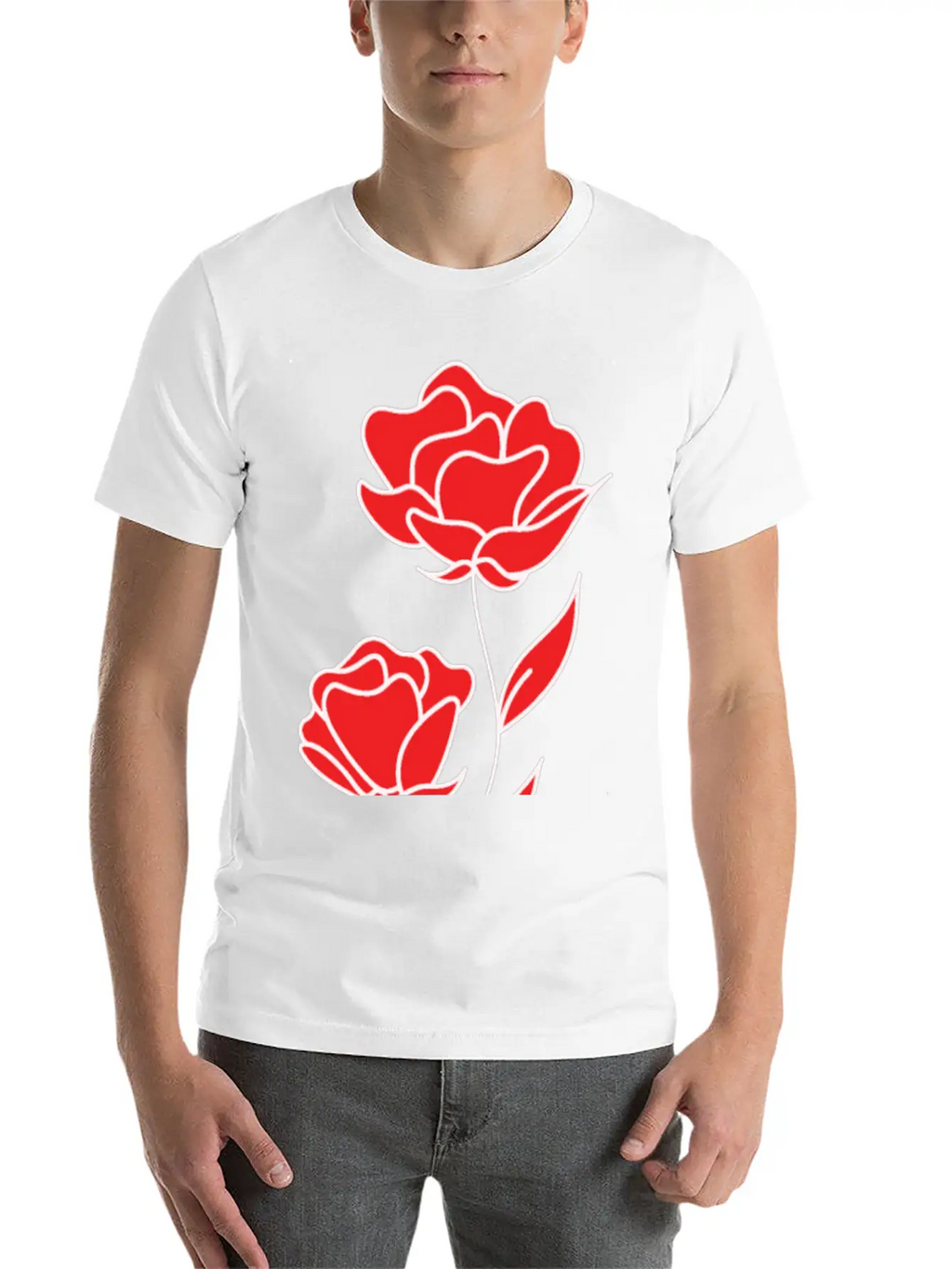 Red Rose Unisex Casual T-Shirt – Clean Design For Daily Comfort